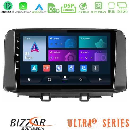 Bizzar Ultra Series Hyundai Kona 2018-2023 8Core Android13 8+128GB Navigation Multimedia Tablet 9"