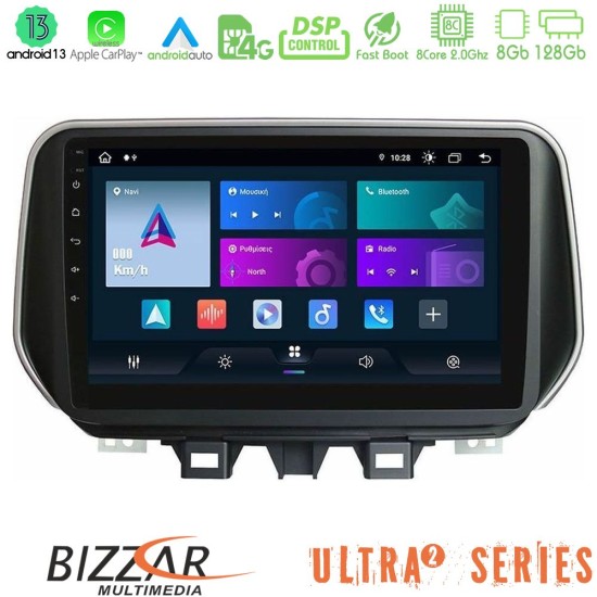 Bizzar Ultra Series Hyundai Tucson 2019-> 8Core Android13 8+128GB Navigation Multimedia Tablet 9"