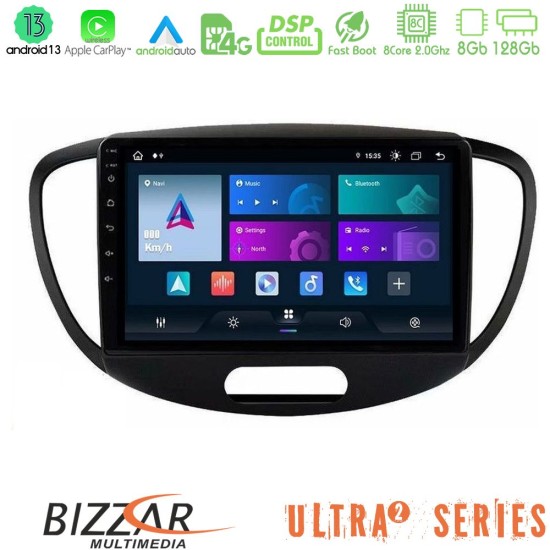 Bizzar Ultra Series Hyundai i10 2008-2014 8core Android13 8+128GB Navigation Multimedia Tablet 9"