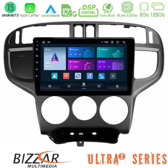 Bizzar Ultra Series Hyundai Matrix 2001-2010 8Core Android13 8+128GB Navigation Multimedia Tablet 9"