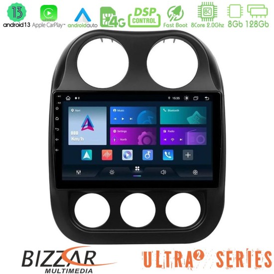 Bizzar Ultra Series Jeep Compass 2010-2016 8core Android13 8+128GB Navigation Multimedia Tablet 9"