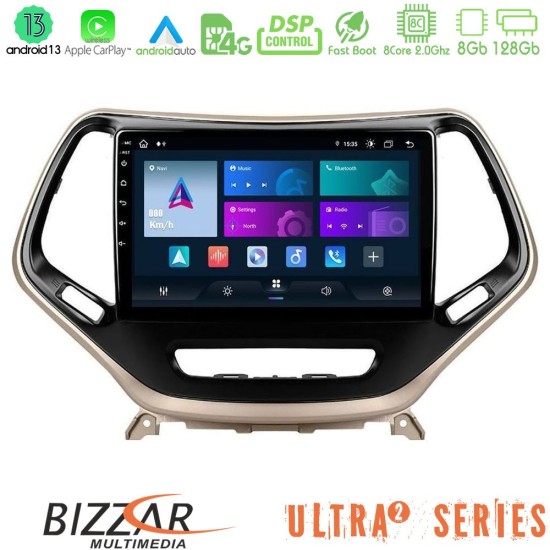 Bizzar Ultra Series Jeep Cherokee 2014-2019 8core Android13 8+128GB Navigation Multimedia Tablet 9"