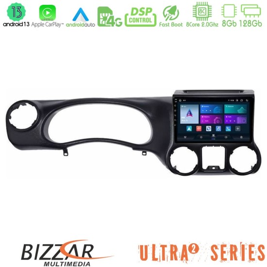 Bizzar Ultra Series Jeep Wrangler 2011-2014 8Core Android13 8+128GB Navigation Multimedia Tablet 10"