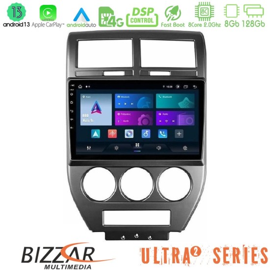 Bizzar Ultra Series Jeep Compass/Patriot 2007-2009 8core Android13 8+128GB Navigation Multimedia Tablet 10"