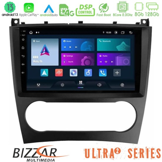 Bizzar Ultra Series Mercedes W203 Facelift 8core Android13 8+128GB Navigation Multimedia Tablet 9"