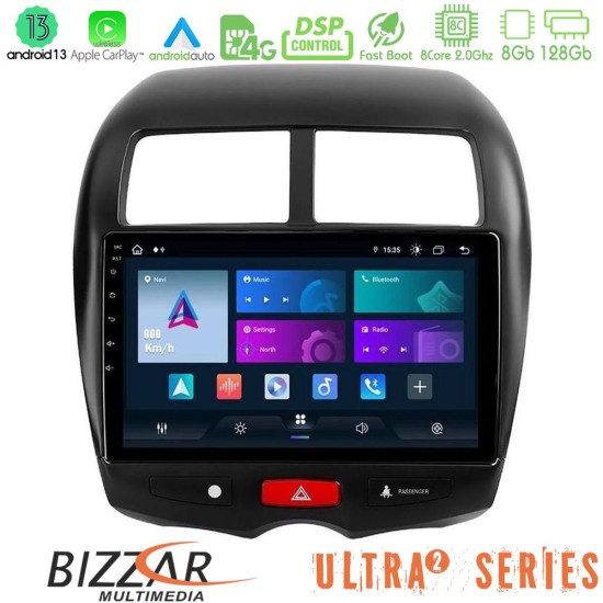 Bizzar Ultra Series Mitsubishi ASX 8core Android13 8+128GB Navigation Multimedia Tablet 10"