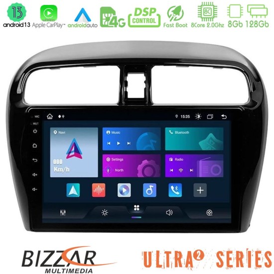 Bizzar Ultra Series Mitsubishi Space Star 2013-2016 8core Android13 8+128GB Navigation Multimedia Tablet 9"