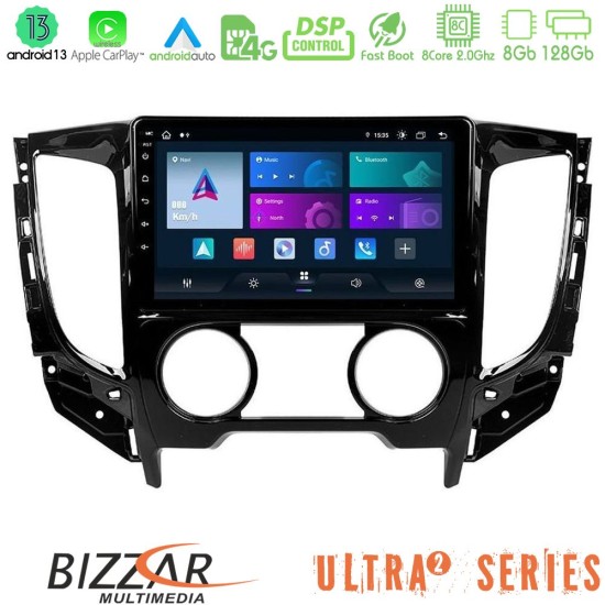 Bizzar Ultra Series Mitsubishi L200 2016-> & Fiat Fullback (Manual A/C) 8core Android13 8+128GB Navigation Multimedia Tablet 9"