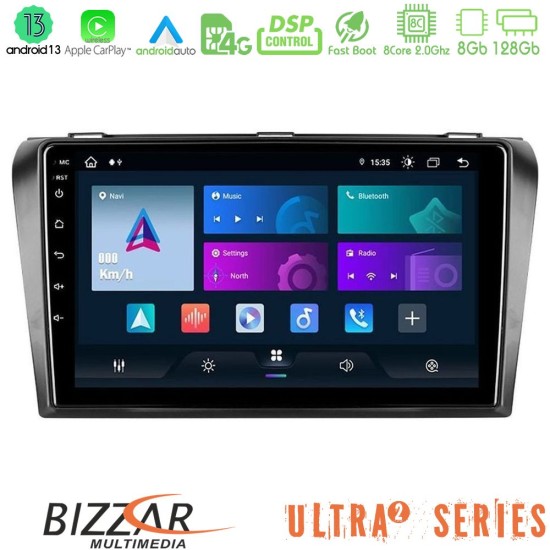 Bizzar Ultra Series Mazda 3 2004-2009 8core Android13 8+128GB Navigation Multimedia Tablet 9"