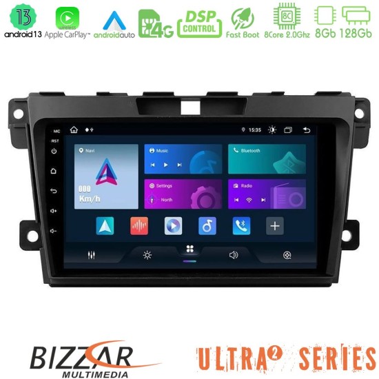 Bizzar Ultra Series Mazda CX-7 2007-2011 8core Android13 8+128GB Navigation Multimedia Tablet 9"