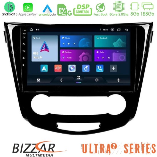 Bizzar Ultra Series Nissan Qashqai J11 (Manual A/C) 8core Android13 8+128GB Navigation Multimedia Tablet 10"