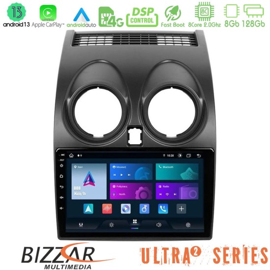 Bizzar Ultra Series Nissan Qashqai J10 8core Android13 8+128GB Navigation Multimedia Tablet 9"