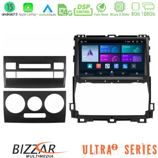 Bizzar Ultra Series Toyota Land Cruiser J120 2002-2009 8Core Android13 8+128GB Navigation Multimedia Tablet 9"