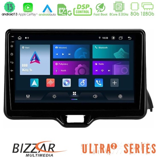 Bizzar Ultra Series Toyota Yaris 2020-> 8Core Android13 8+128GB Navigation Multimedia Tablet 9"