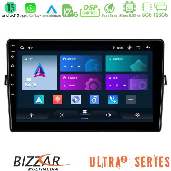 Bizzar Ultra Series Toyota Auris 8core Android13 8+128GB Navigation Multimedia Tablet 10"