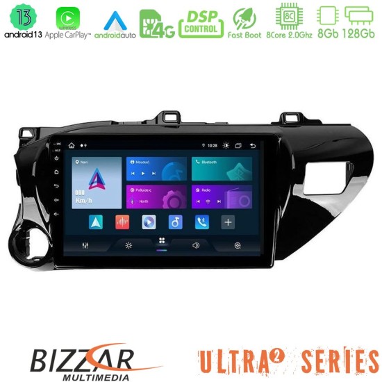 Bizzar Ultra Series Toyota Hilux 2017-2021 8core Android13 8+128GB Navigation Multimedia Tablet 10"