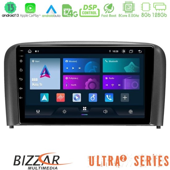 Bizzar Ultra Series Volvo S80 1998-2006 8core Android13 8+128GB Navigation Multimedia Tablet 9"