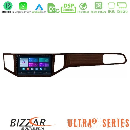 Bizzar Ultra Series VW Sportsvan 2014-2020 8Core Android13 8+128GB Navigation Multimedia Tablet 9" (Ξύλινη απόχρωση)