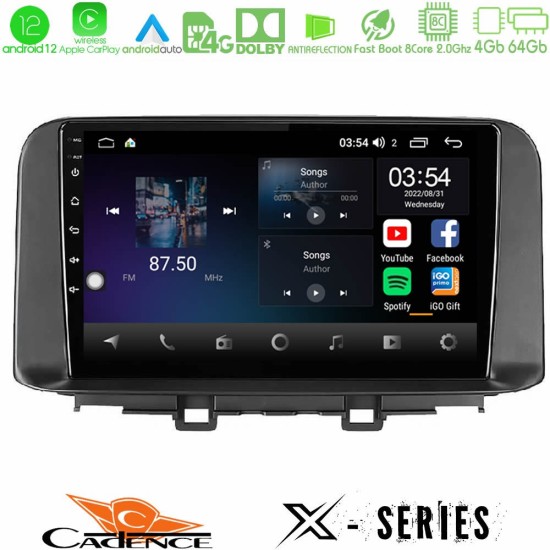 Cadence X Series Hyundai Kona 2018-2023 8core Android12 4+64GB Navigation Multimedia Tablet 10"