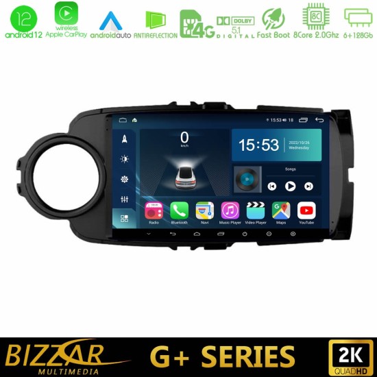 Bizzar G+ Series Toyota Yaris 8core Android12 6+128GB Navigation Multimedia Tablet 9" (Μαύρο Χρώμα)