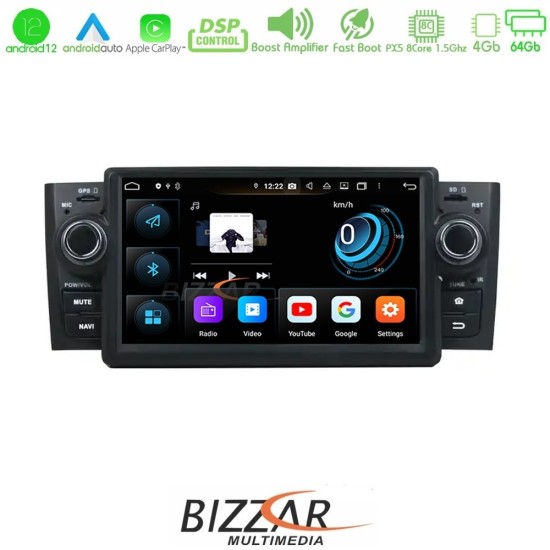 Bizzar Fiat Grande Punto 2006-2011 Android 12 8core 4+64GB Navigation Multimedia (OEM STYLE 7")