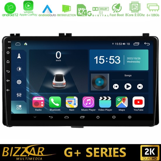 Bizzar G+ Series Toyota Corolla 2017-2019, Auris 2016-2019  8core Android12 6+128GB Navigation Multimedia Tablet 9"