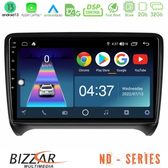 Bizzar ND Series 8Core Android13 2+32GB Audi TT B7 Navigation Multimedia Tablet 9"