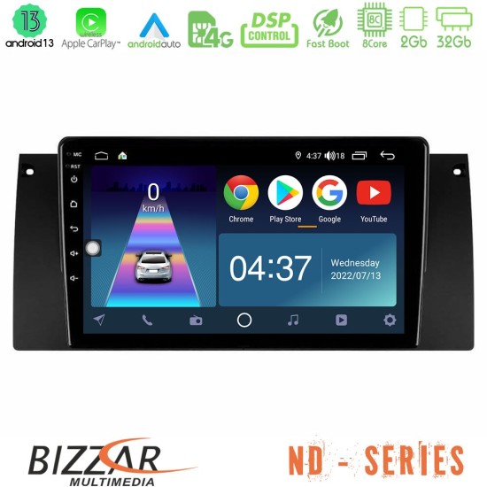 Bizzar ND Series 8Core Android13 2+32GB BMW 5 Series (E39) / X5 (E53) Navigation Multimedia Tablet 9"