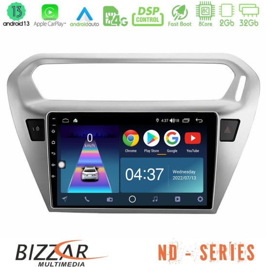 Bizzar ND Series 8Core Android13 2+32GB Citroën C-Elysée / Peugeot 301 Navigation Multimedia Tablet 9"