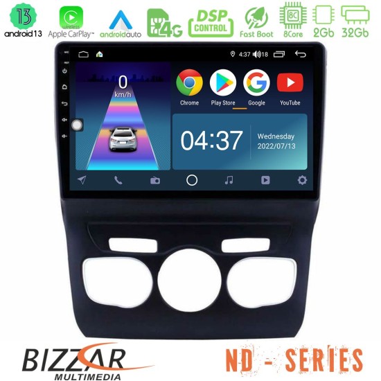 Bizzar ND Series 8Core Android13 2+32GB Citroen C4L Navigation Multimedia Tablet 10"