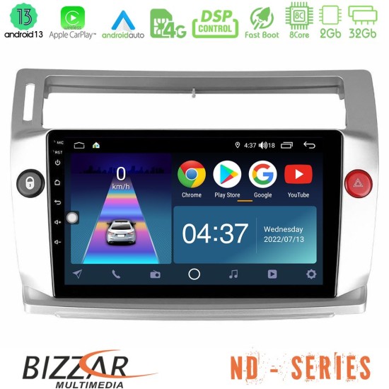 Bizzar ND Series 8Core Android13 2+32GB Citroen C4 2004-2010 Navigation Multimedia Tablet 9"