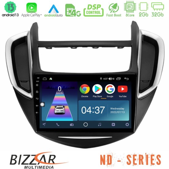 Bizzar ND Series 8Core Android13 2+32GB Chevrolet Trax 2013-2020 Navigation Multimedia Tablet 9"