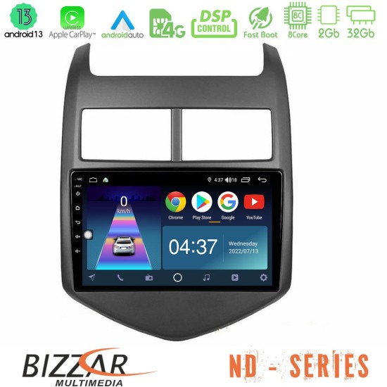 Bizzar ND Series 8Core Android13 2+32GB Chevrolet Aveo 2011-2017 Navigation Multimedia Tablet 9"