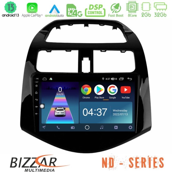 Bizzar ND Series 8Core Android13 2+32GB Chevrolet Spark 2009-2015 Navigation Multimedia Tablet 9"