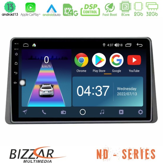 Bizzar ND Series 8Core Android13 2+32GB Dacia Duster 2019-> Navigation Multimedia Tablet 10"