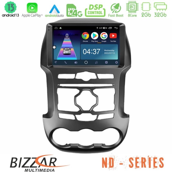 Bizzar ND Series 8Core Android13 2+32GB Ford Ranger 2012-2016 Navigation Multimedia Tablet 9"