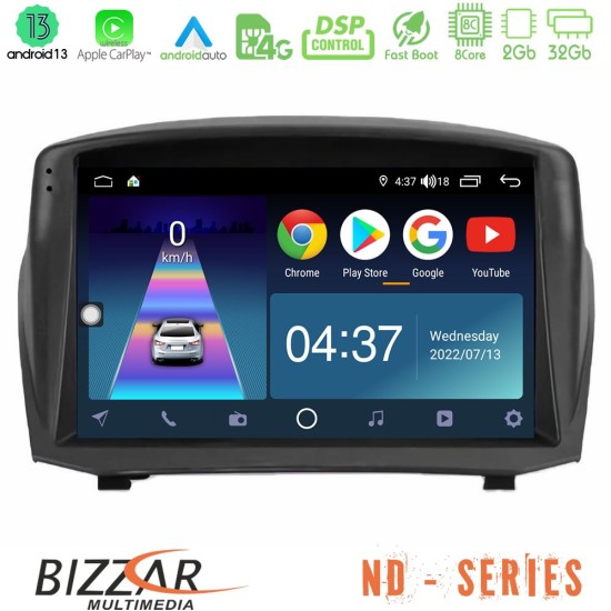 Bizzar ND Series 8Core Android13 2+32GB Ford Fiesta 2008-2016 Navigation Multimedia Tablet 9" (Oem Style)