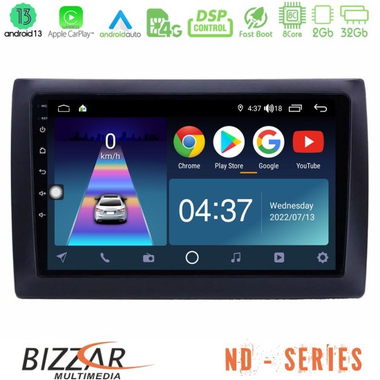 Bizzar ND Series 8Core Android13 2+32GB Fiat Stilo Navigation Multimedia Tablet 9"