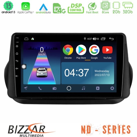 Bizzar ND Series 8Core Android13 2+32GB Fiat Fiorino/Citroen Nemo/Peugeot Bipper Navigation Multimedia Tablet 9"