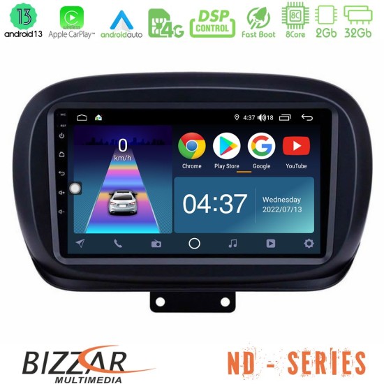 Bizzar ND Series 8Core Android13 2+32GB Fiat 500X Navigation Multimedia Tablet 9"