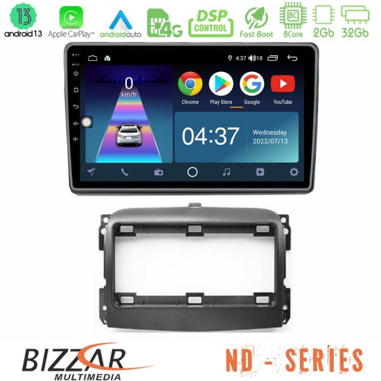 Bizzar ND Series 8Core Android13 2+32GB Fiat 500L Navigation Multimedia Tablet 10"