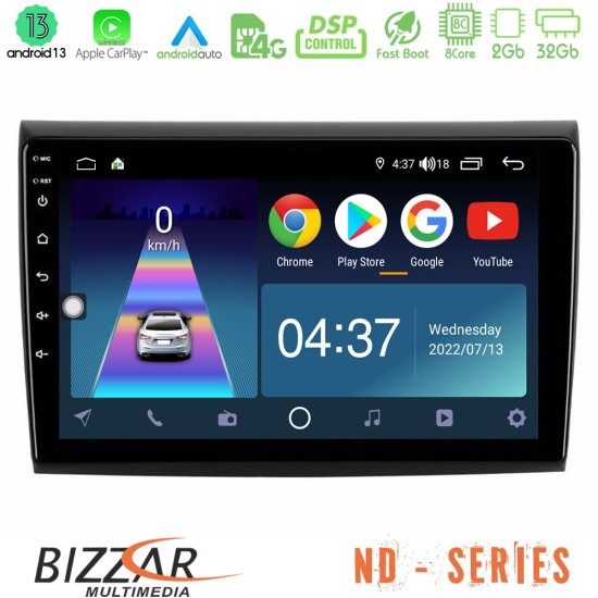 Bizzar ND Series 8Core Android13 2+32GB Fiat Bravo Navigation Multimedia Tablet 9"