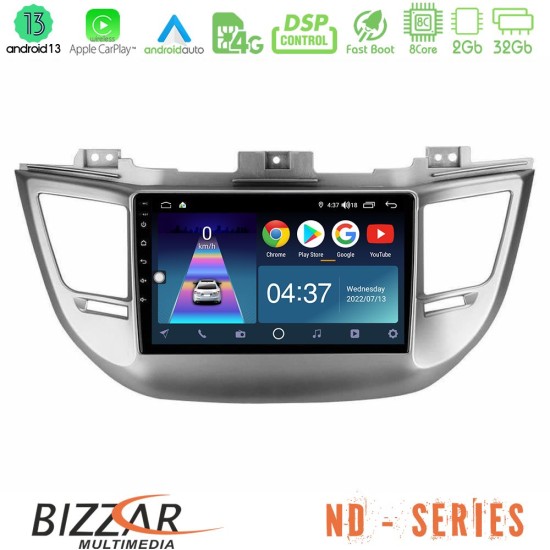 Bizzar ND Series 8Core Android13 2+32GB Hyundai Tucson 2015-2018 Navigation Multimedia Tablet 9"