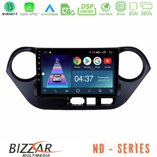 Bizzar ND Series 8Core Android13 2+32GB Hyundai i10 2014-2020 Navigation Multimedia Tablet 9"