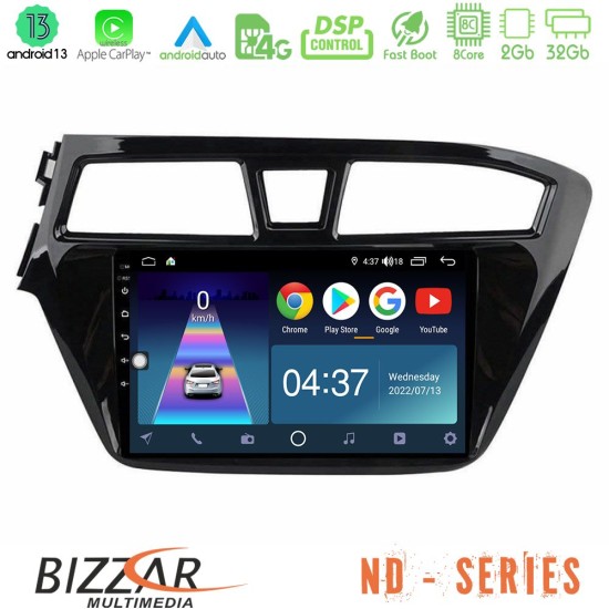 Bizzar ND Series 8Core Android13 2+32GB Hyundai i20 2014-2018 Navigation Multimedia Tablet 9"