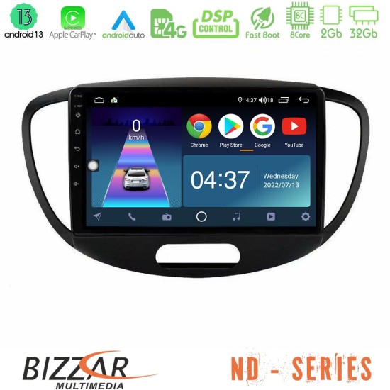 Bizzar ND Series 8Core Android13 2+32GB Hyundai i10 2008-2014 Navigation Multimedia Tablet 9"