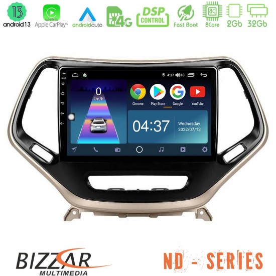 Bizzar ND Series 8Core Android13 2+32GB Jeep Cherokee 2014-2019 Navigation Multimedia Tablet 9"