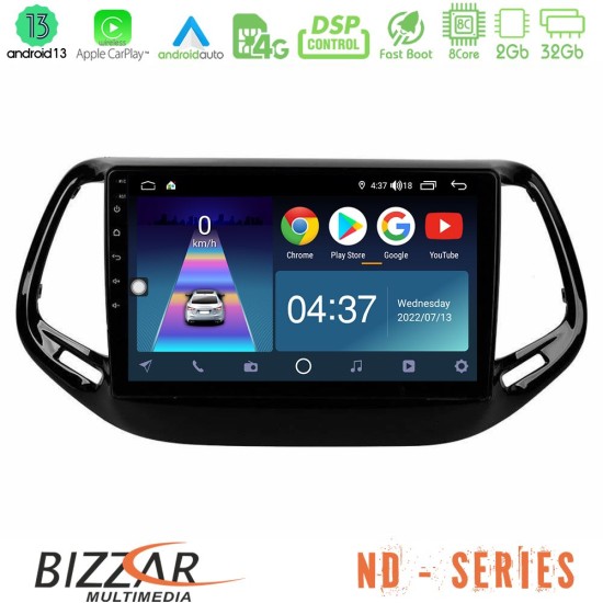 Bizzar ND Series 8Core Android13 2+32GB Jeep Compass 2017> Navigation Multimedia Tablet 10"