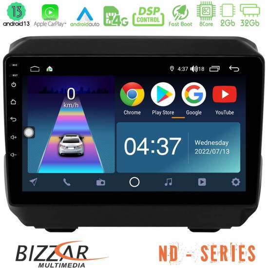 Bizzar ND Series 8Core Android13 2+32GB Jeep Wrangler 2018-> Navigation Multimedia Tablet 9"