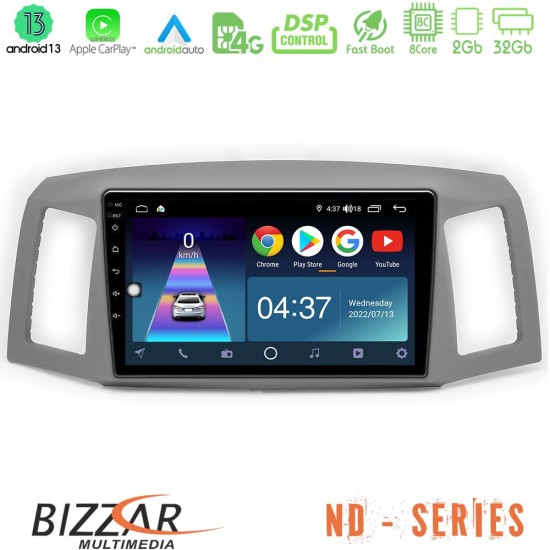 Bizzar ND Series 8Core Android13 2+32GB Jeep Grand Cherokee 2005-2007 Navigation Multimedia Tablet 10"